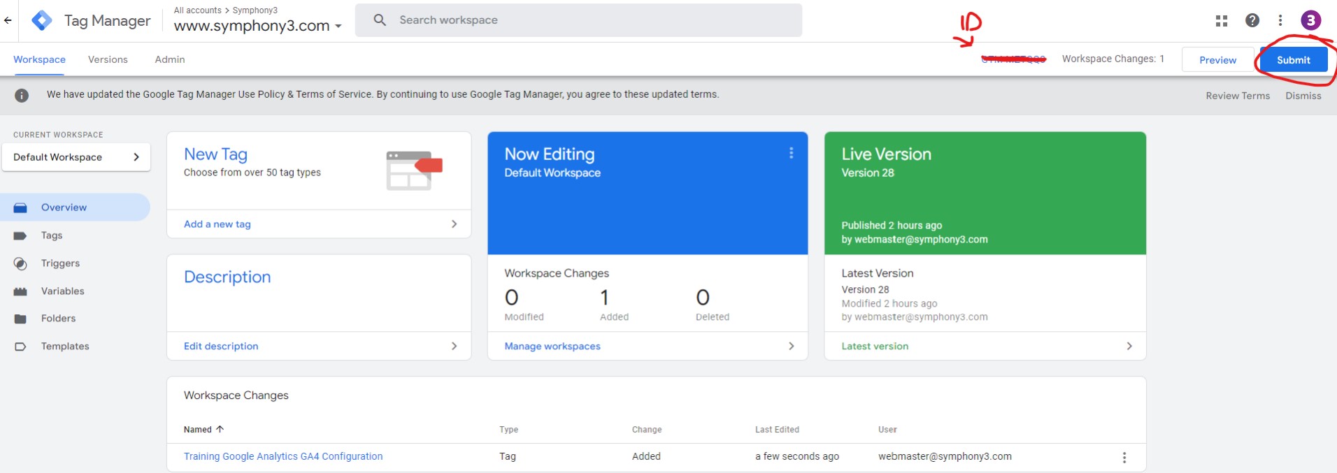 GA4 submit ID to tag manager