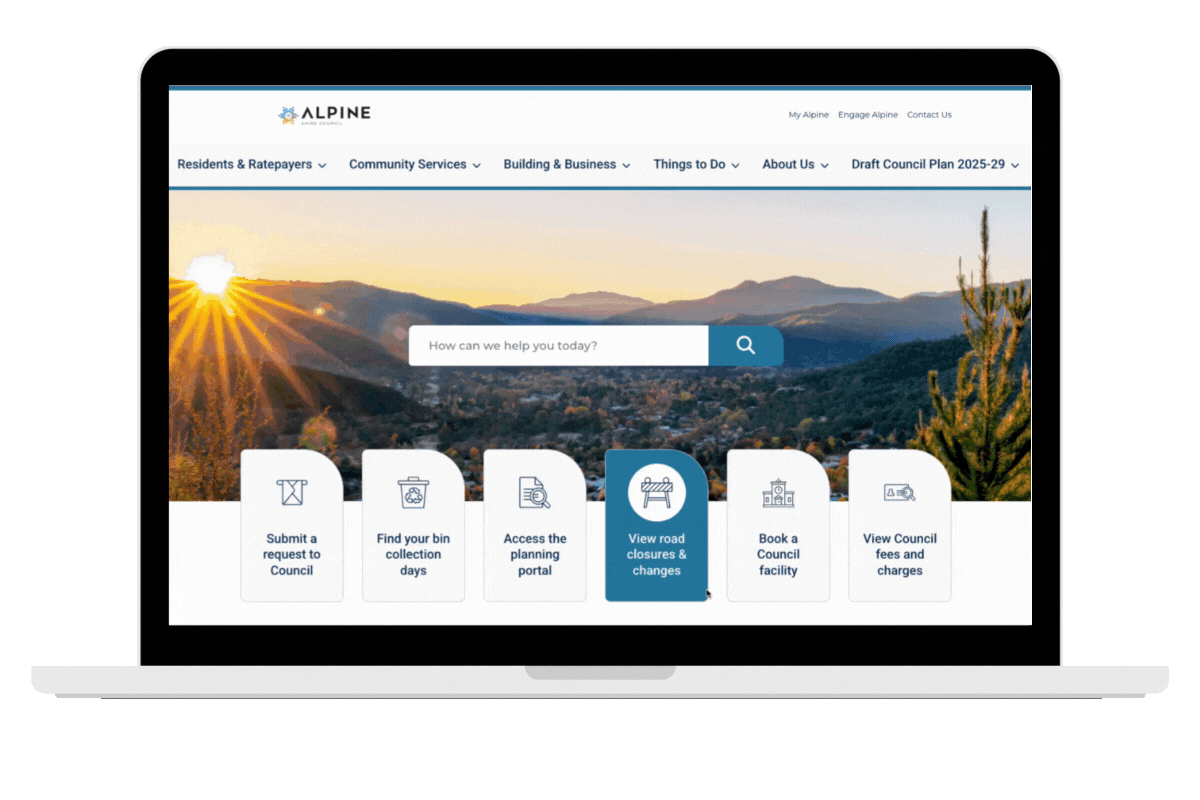 Animation of the Alpine Shire homepage