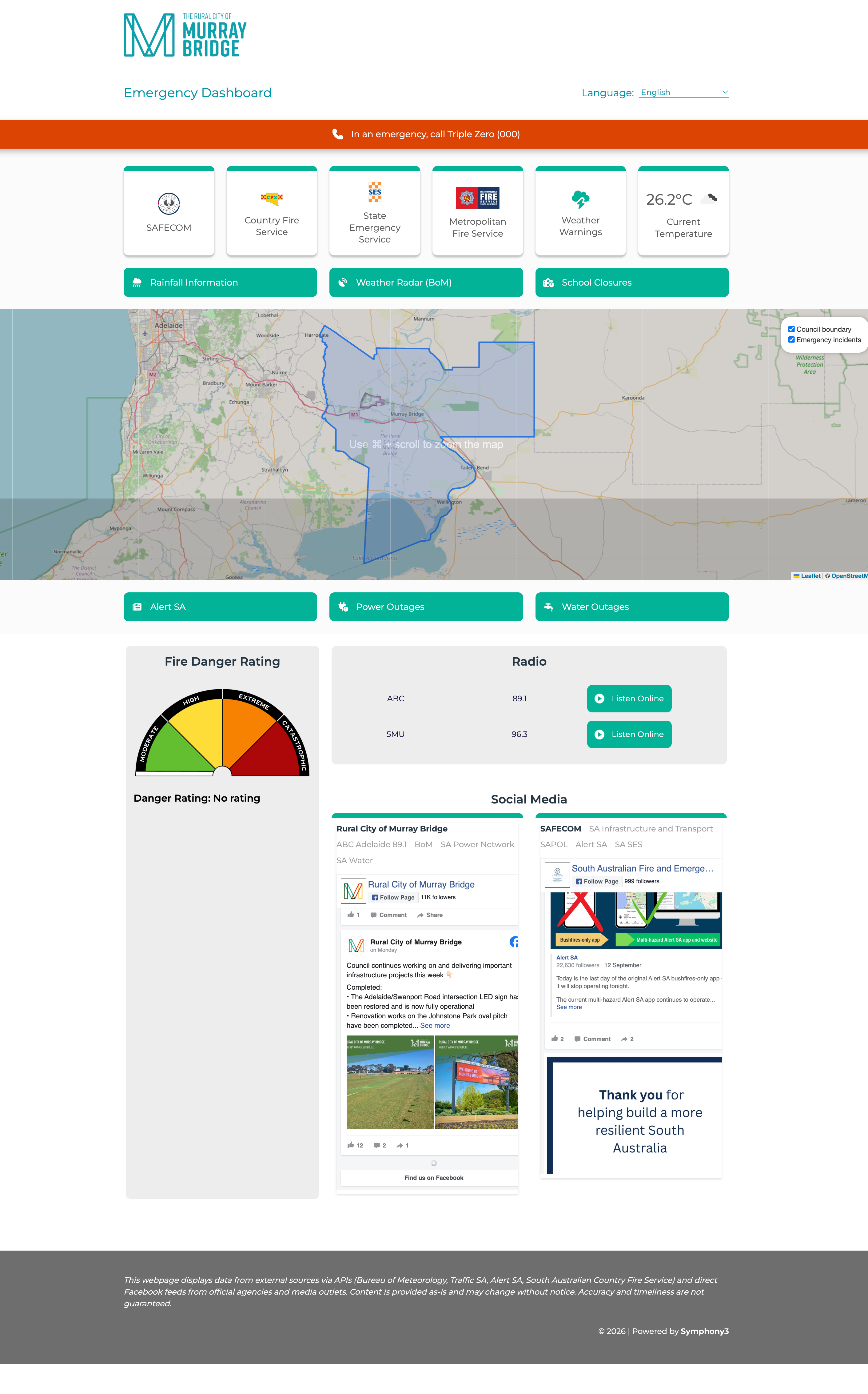 Murray Bridge Emergency Dashboard