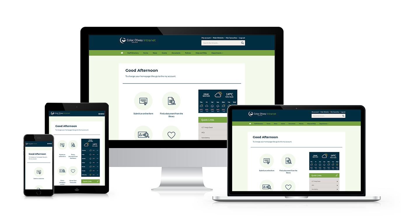 Colac Otway Shire Intranet Responsive Devices Example