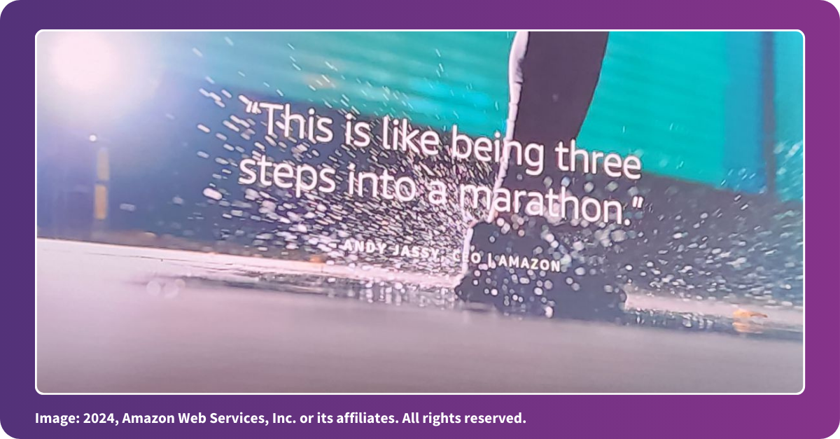 Photo of a quote that says 'This is like being three steps into a marathon.'